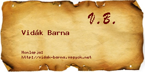 Vidák Barna névjegykártya