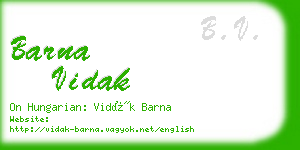 barna vidak business card